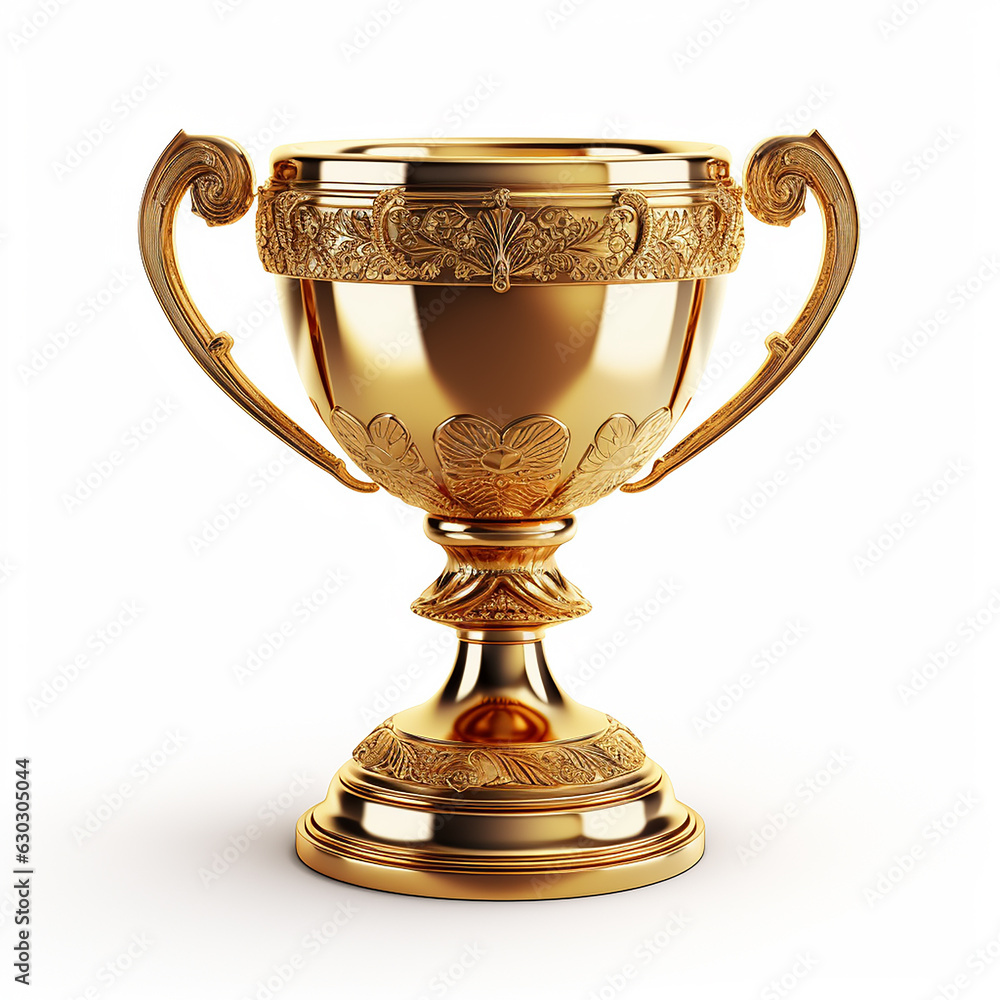 gold cup isolated on white background. Made with generative ai gold cup isolated on white background. Made with generative ai