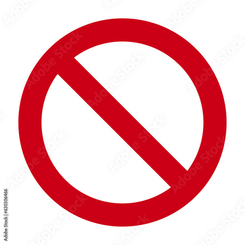 Prohibition sign or no icon concept isolated on transparent background.