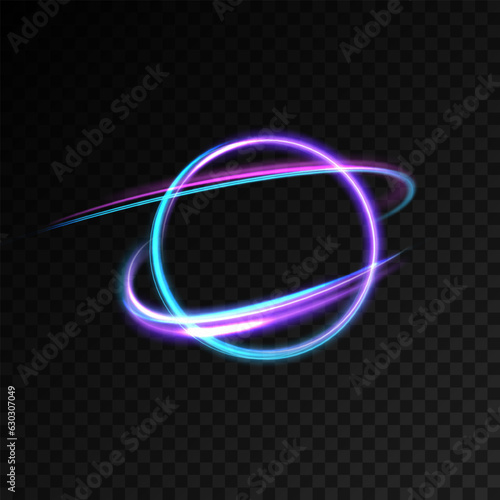 Magic fantasy portal. Round light frame, Futuristic teleport