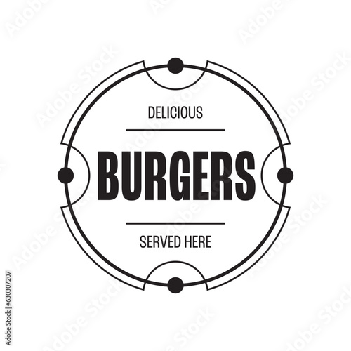 Delicious Burgers cintage stamp sign photo