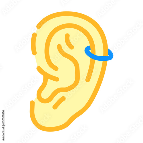 helix piercing earring color icon vector. helix piercing earring sign. isolated symbol illustration