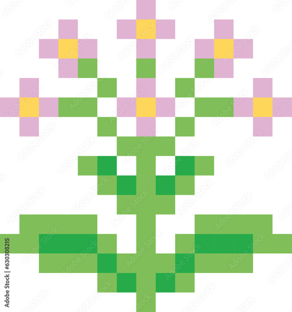 Flower pixel art vector image