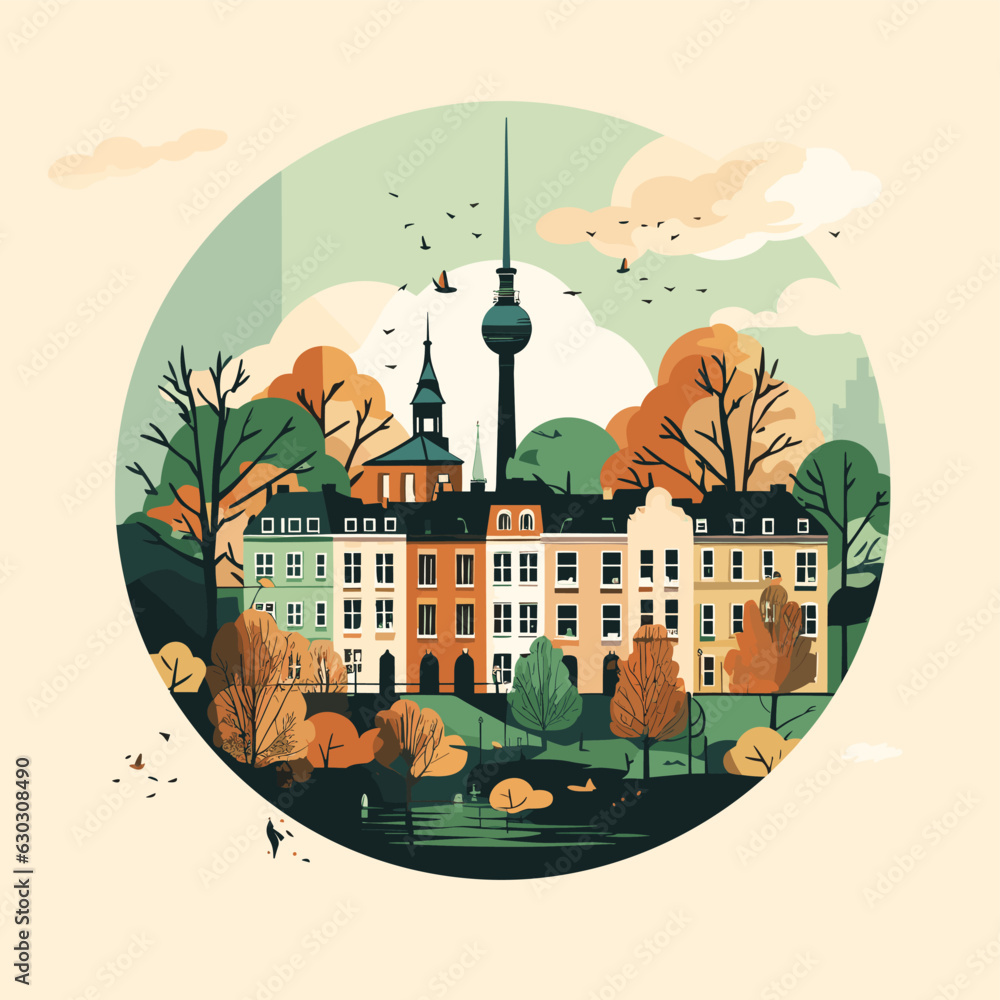 Φωτογραφία Berlin in Greens and Browns: An Abstract View of City Parks and Landmarks