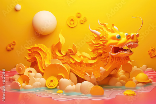 China dragon background for lunar new year  generative AI