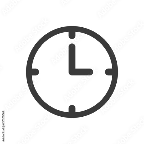 Clock glyph icon isolated on white background.Vector illustration.