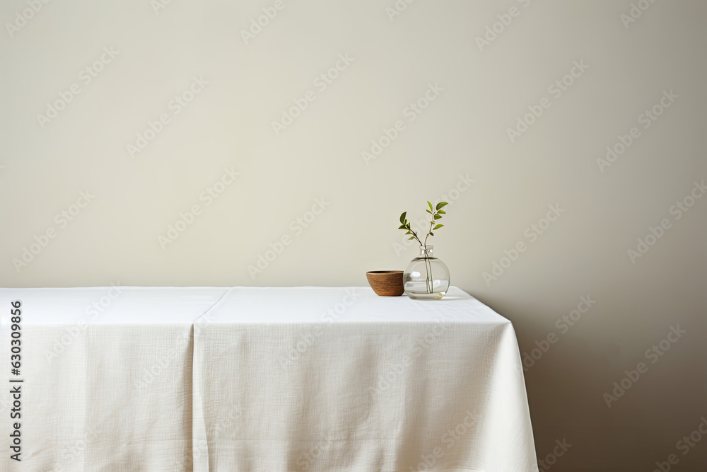 Fotografie white table and flower for product display