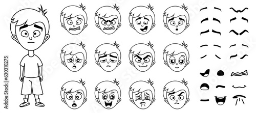Depressed guy dissatisfied. Character in cartoon style. Guy. Animation. Flat style. Vector stock illustration. White background. Isolated