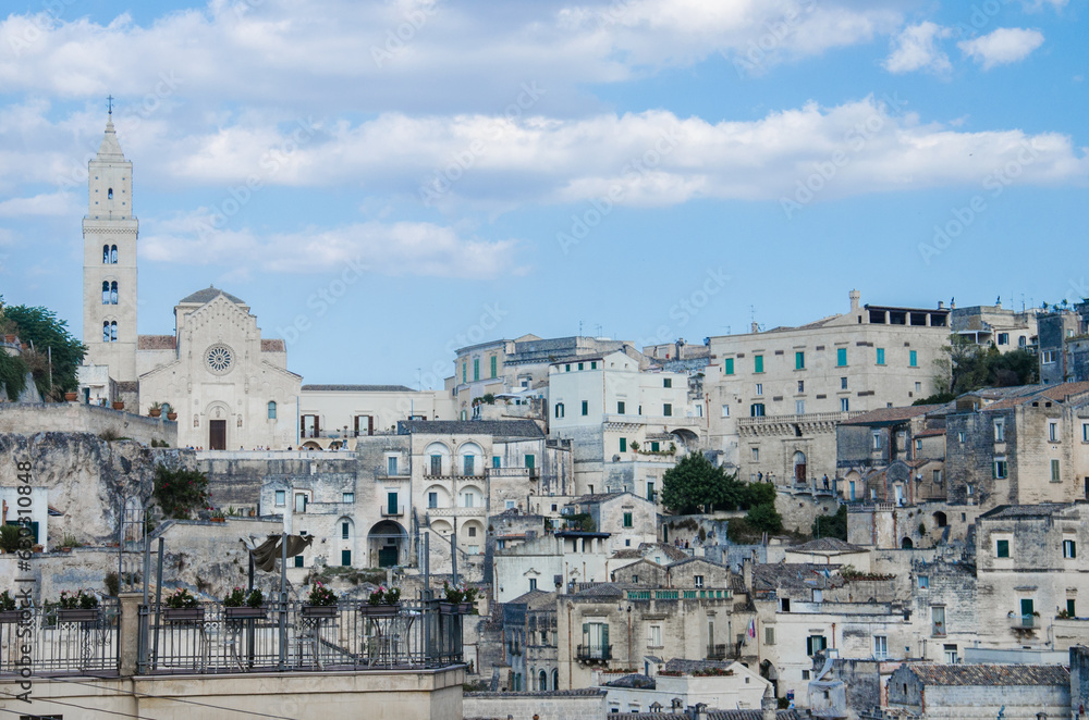 View of old church in Matera, Italy 