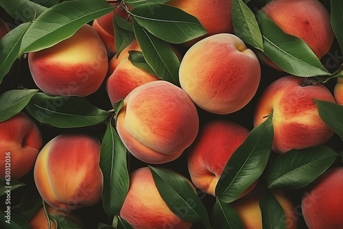 peaches on the tree photo