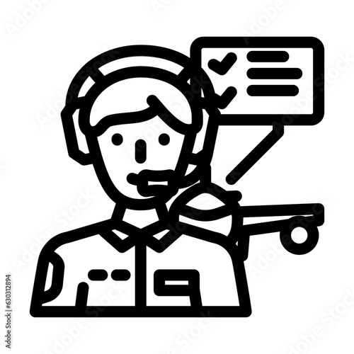 flight test engineer aeronautical engineer line icon vector. flight test engineer aeronautical engineer sign. isolated contour symbol black illustration