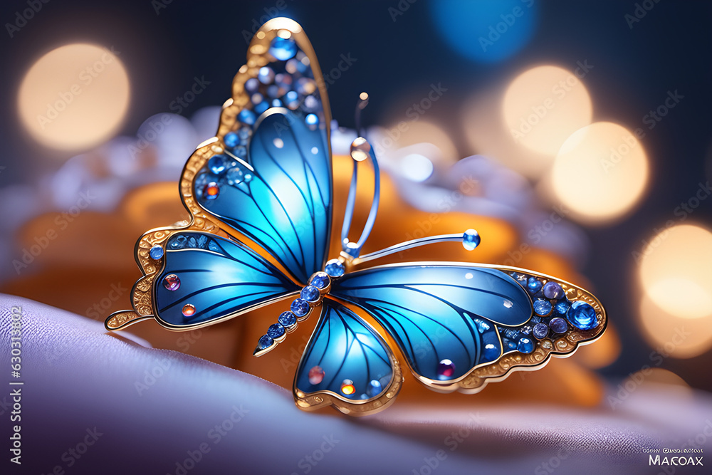 Fototapeta premium glowing butterfly. Generative AI