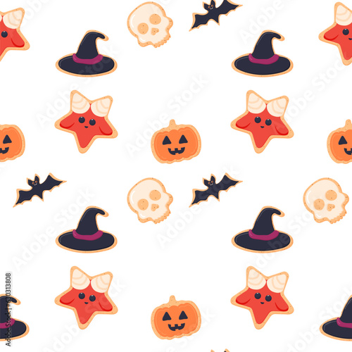 Halloween seamless cookie pattern seamless pattern satan candy