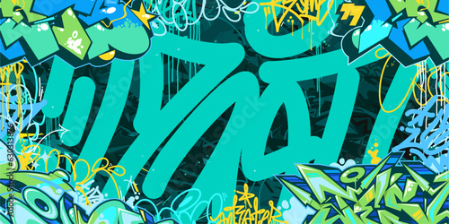 Abstract Urban Style Hiphop Graffiti Street Art Vector Illustration Background Template