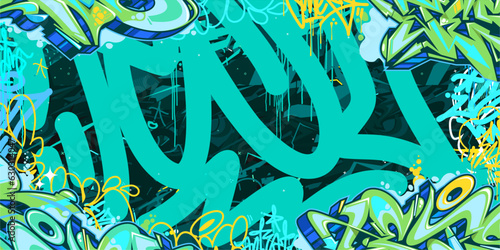 Abstract Urban Style Hiphop Graffiti Street Art Vector Illustration Background Template