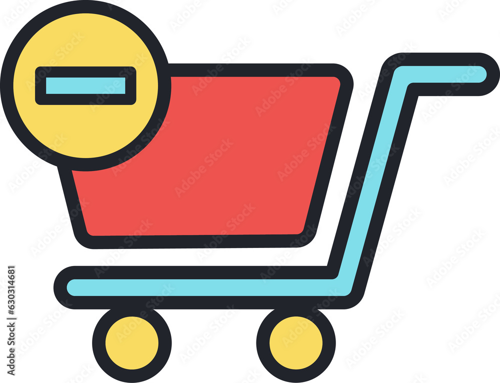 shopping cart out off order flat icon. shopping cart out off order flat icon.