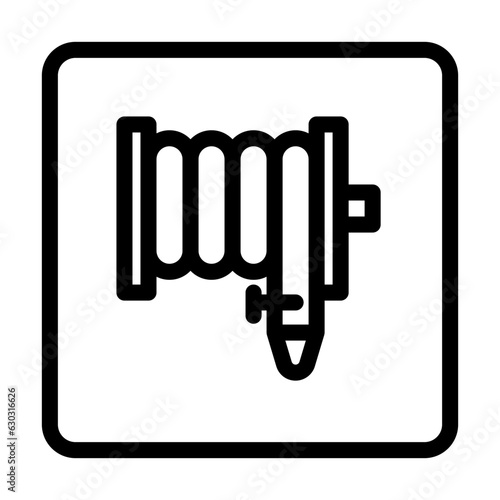 Tableau sur toile fire fighting hose standpipe outlet line icon vector