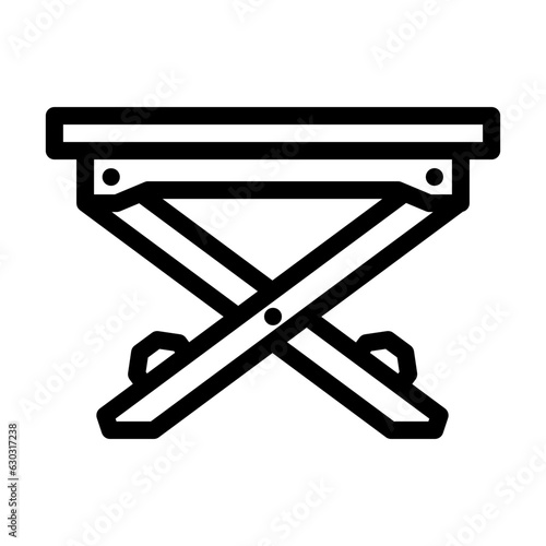foldable picnic table glamping line icon vector. foldable picnic table glamping sign. isolated contour symbol black illustration