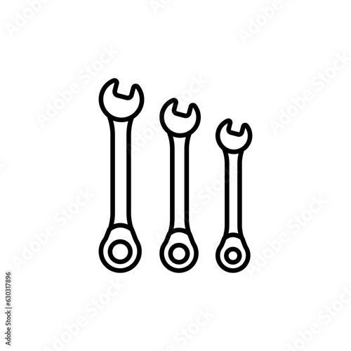 Ratcheting Wrenches icon in vector. Logotype