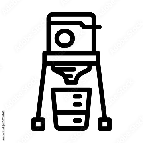 portable espresso maker glamping line icon vector. portable espresso maker glamping sign. isolated contour symbol black illustration