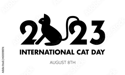 2023 Concept International Cat Day vector design illustration. Animal concept for cat love