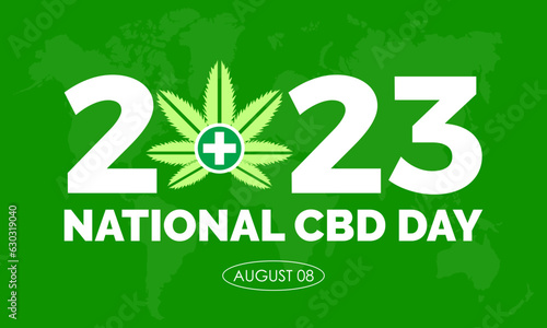 2023 Concept National CBD Day vector design illustration. cannabis health prevention for wellness, relaxation or drug addiction