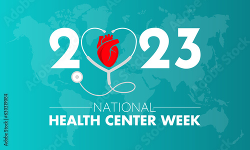 2023 Concept National Health Center Week vector design illustration. Health care concept for life, pandemic or medical emergency