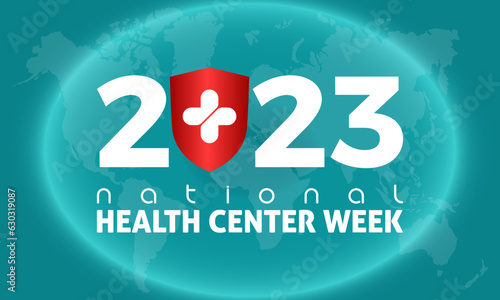 2023 Concept National Health Center Week vector design illustration. Health care concept for life, pandemic or medical emergency