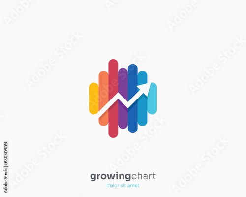Colorful chart with growing success business logo