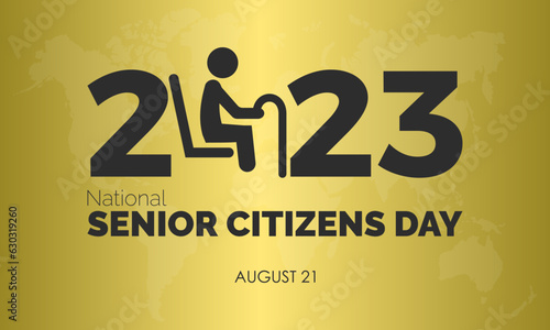 2023 Concept National Senior Citizens Day vector design illustration. Aged Respect concept for retirement, support or medical emergency