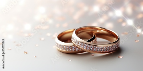 luxury wedding rings, wedding background concept, Generative AI