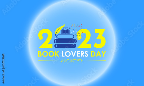 2023 Concept book lovers day vector design illustration. Book Learning concept for book lover, literacy or library study