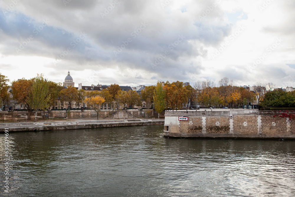 Naklejka premium The river in the Ile de la Cite district of Paris