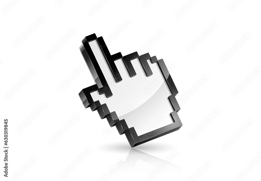 Vector illustration of hand cursor on white background Stock Template ...