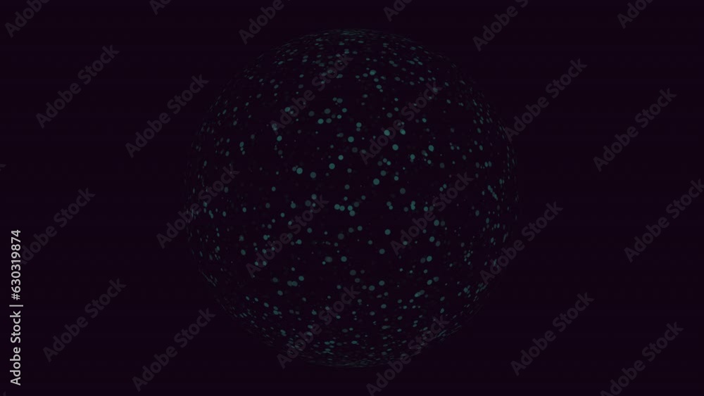 Glowing abstract sphere of dots in a dark space, motion futuristic and sci-fi background Glowing abstract sphere of dots in a dark space, motion futuristic and sci-fi background