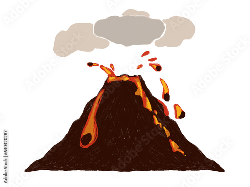 Obraz na płótnie 火山噴火のイラスト