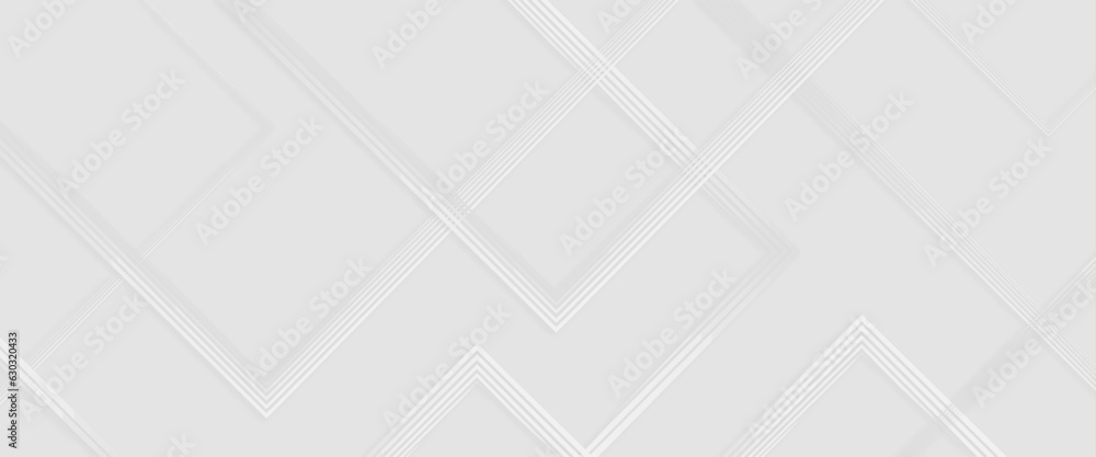 Fototapeta premium Grey white abstract background paper shine and layer element vector for presentation design, abstract white gradient, modern white abstract rectangle box lines background.
