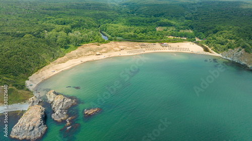 Aerial view of Silistar beach  near village of Rezovo  Burgas Region  Bulgaria