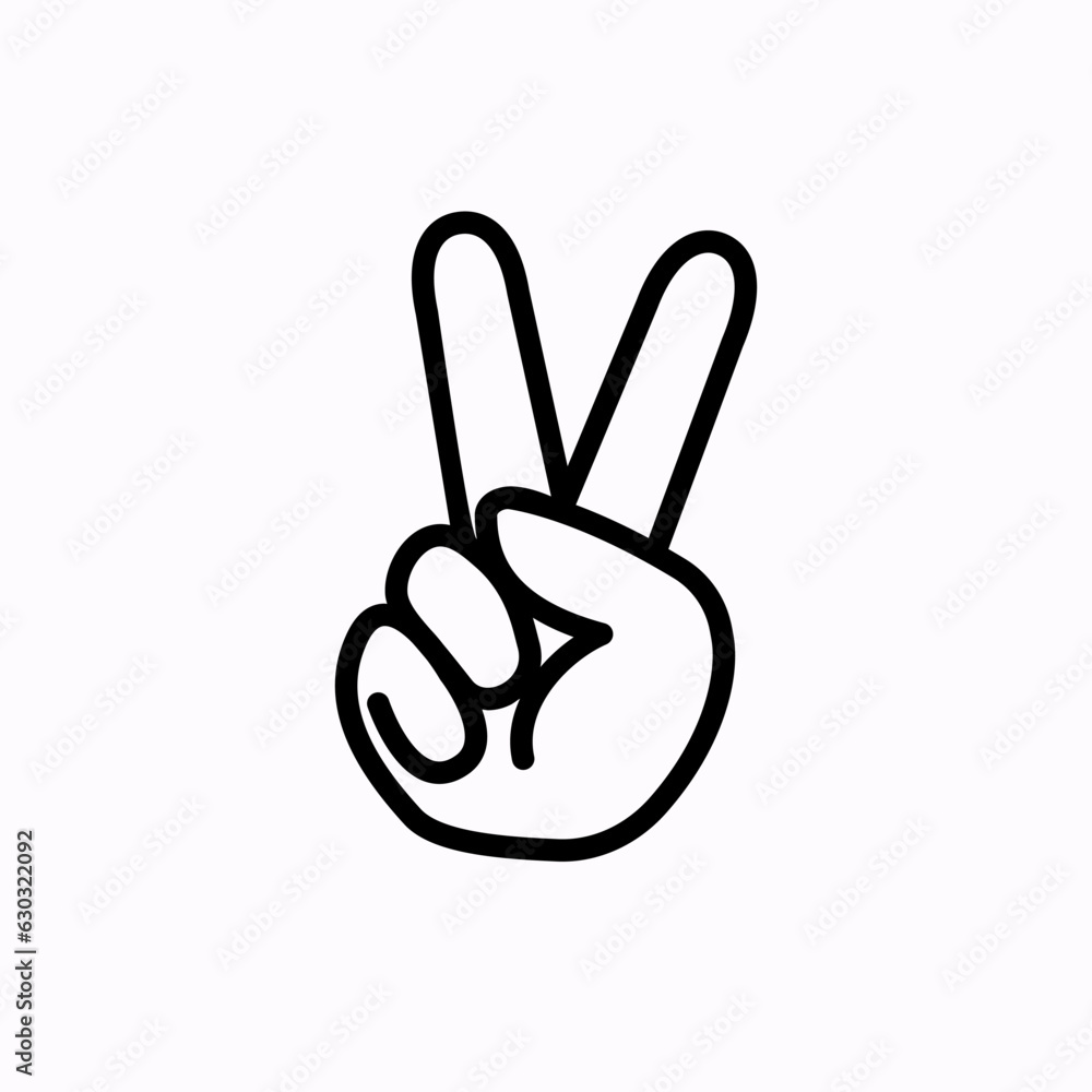 Peace sign hand line icon. Clipart image isolated on white background Peace sign hand line icon. Clipart image isolated on white background