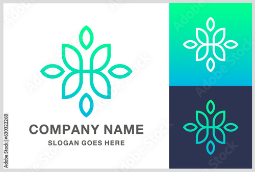 Letter H Green Leaf Plant Nature Farm Business Company Vector Logo Design