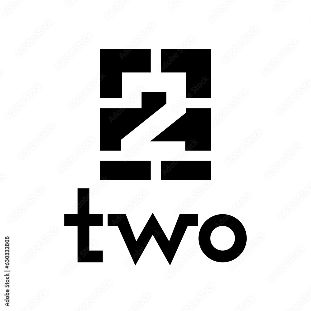 Black Symbol for Number 2 on a White Background - Icon 5 Black Symbol for Number 2 on a White Background - Icon 5