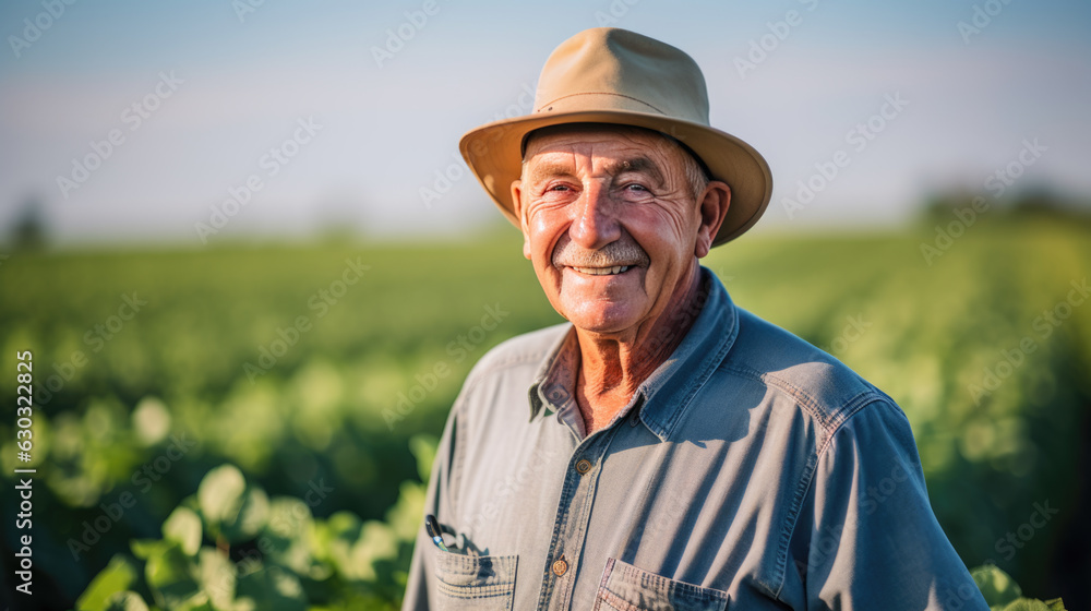 Portrait of a farmer against the backdrop of his fields. Portrait of a farmer against the backdrop of his fields.