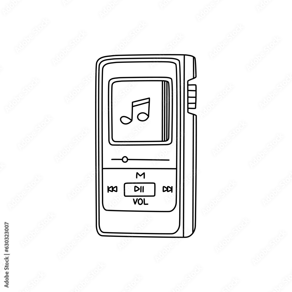 Media player. Doodle style, hand drawn simple icon design Media player. Doodle style, hand drawn simple icon design