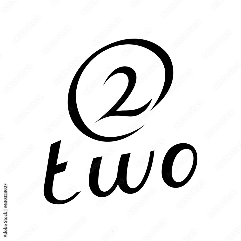 Black Symbol for Number 2 on a White Background - Icon 9 Black Symbol for Number 2 on a White Background - Icon 9