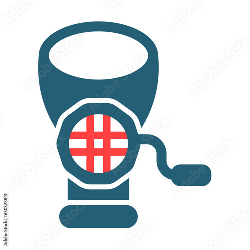 Mincer Glyph Two Color Icon Design
