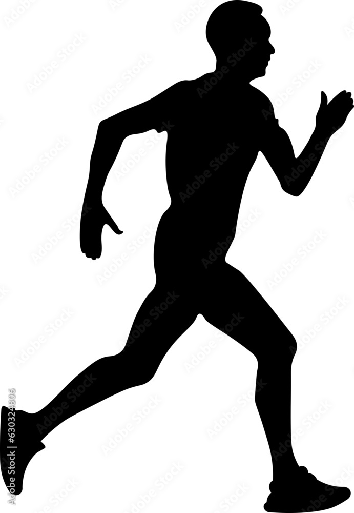 Obraz premium Race Runner Silhouette Illustration Vector
