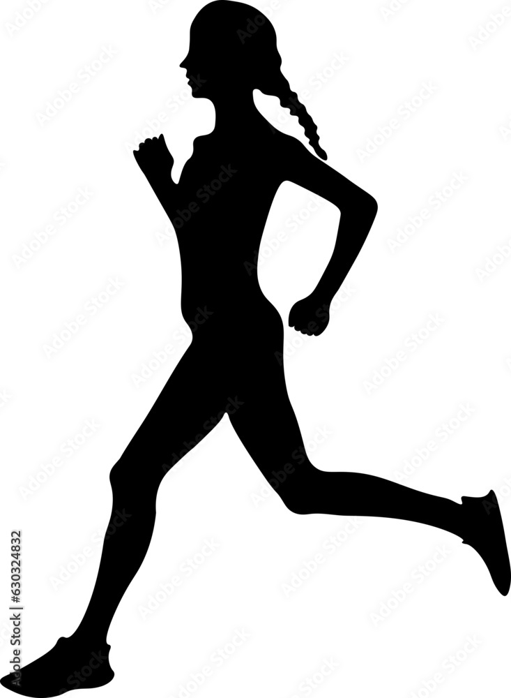 Marathon Runner Silhouette Illustration Vector