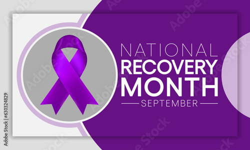 Recovery month is observed every year during September to educate the public about substance abuse treatments and mental health services. Vector illustration