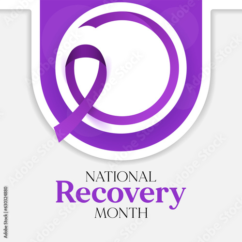 Recovery month is observed every year during September to educate the public about substance abuse treatments and mental health services. Vector illustration