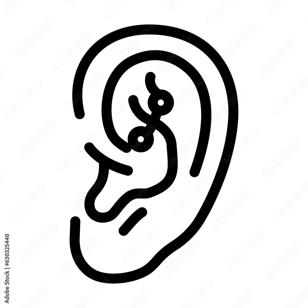rook piercing earring line icon vector. rook piercing earring sign. isolated contour symbol black illustration rook piercing earring line icon vector. rook piercing earring sign. isolated contour symbol black illustration