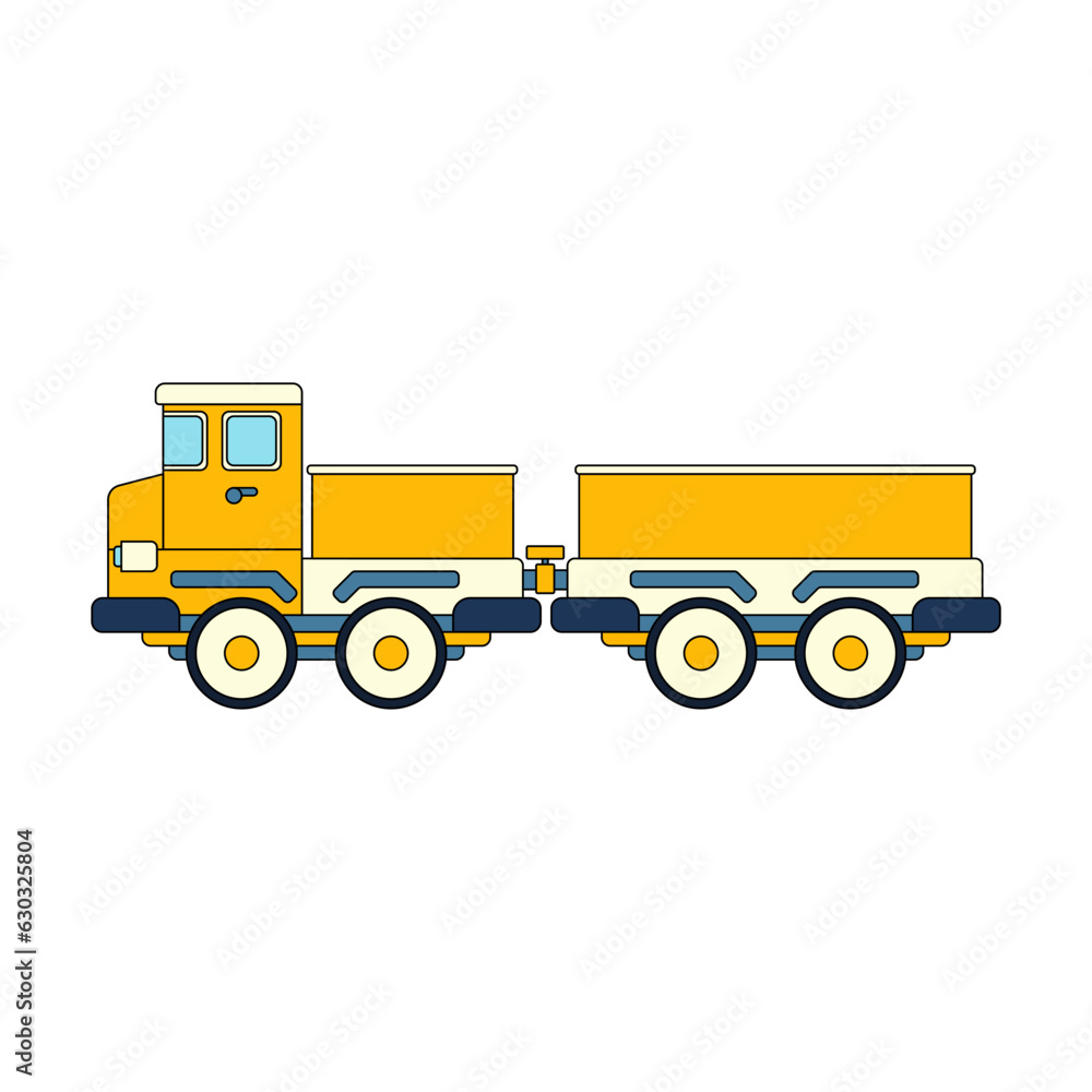 Naklejka premium Color vector icon with toys car, truck. Engaging and interactive toys that spark creativity and imagination. Designed for kids. Encourage playtime and ignite the joy of discovery with children's toys.